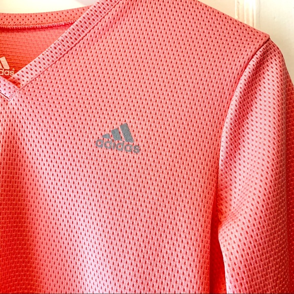Adidas athletic V-neck pink top S - Picture 2 of 7